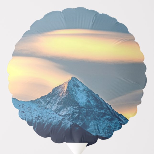 Unique Clouds Over Snow Covered Mountains Balloon (Front)