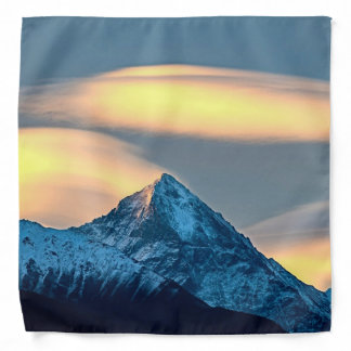 Unique Clouds Over Snow Covered Mountains Bandana