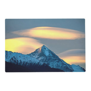 Unique Clouds Over Snow Covered Mountains Placemat