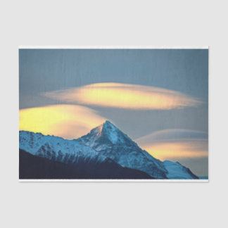 Unique Clouds Over Snow Covered Mountains Tissue Paper