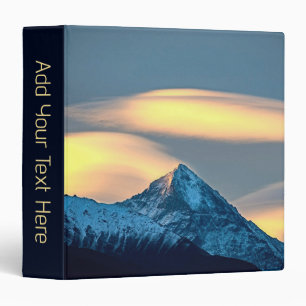 Unique Clouds Over Snow Covered Mountains w/ Text 3 Ring Binder