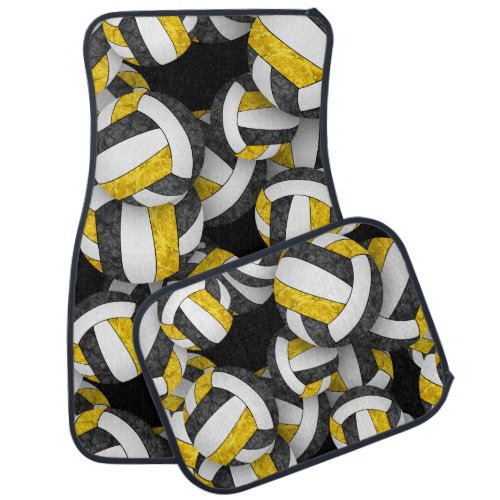 unique coach athlete gifts black gold volleyballs car floor mat