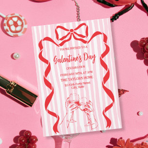 Unique Cocktail Galentine's Day Party Brunch  Invitation