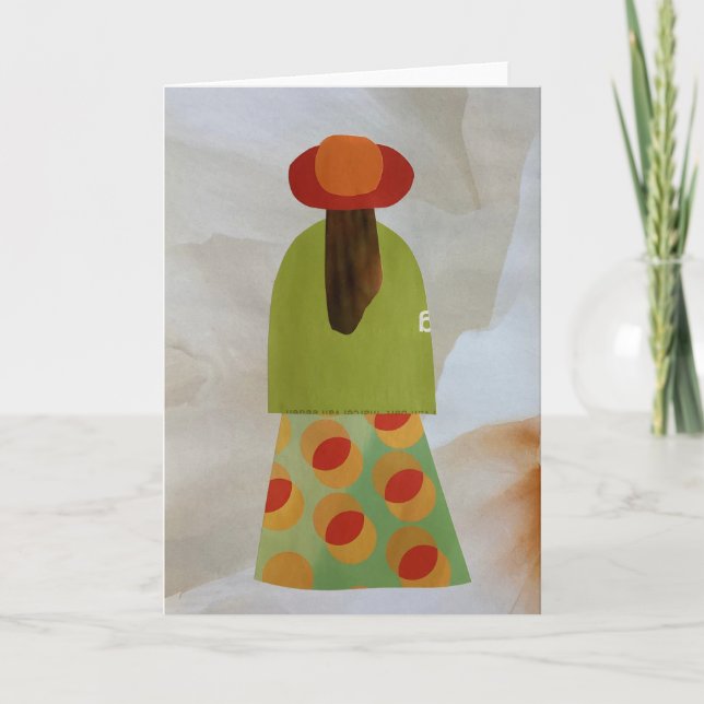 Unique Collage Earth Mama Maggie Blank Card (Front)