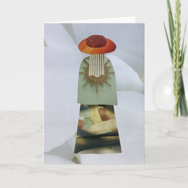 Unique Collage Earth Mama Star Blank Card (Front)