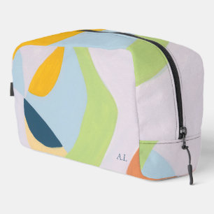 Unique color block abstract art personalized gift dopp kit