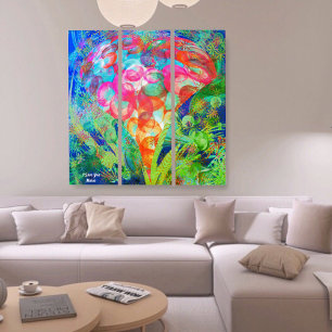 Unique Colorful Abstract Marble Liquified Triptych