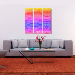 Unique Colorful Abstract Marble Liquified Triptych