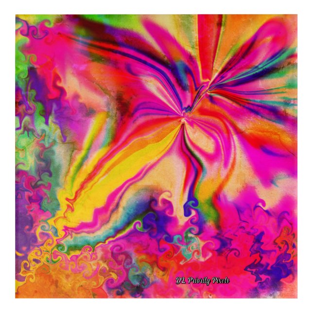 Unique Colorful Abstract Marble Liquified Wall Art (Front)