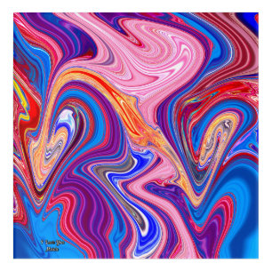 Unique Colorful Abstract Marble Liquified Wall Art