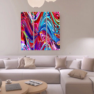 Unique Colorful Abstract Marble Liquified Wall Art