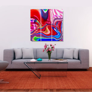 Unique Colorful Abstract Marble Liquified Wall Art
