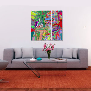Unique Colorful Abstract Marble Liquified Wall Art
