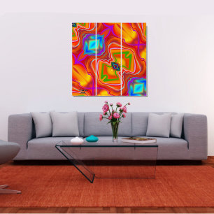 Unique Colorful Abstract Marble Liquified Wall Art