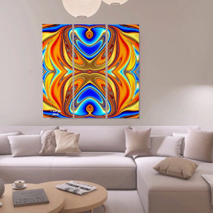 Unique Colorful Abstract Marble Liquified Wall Art