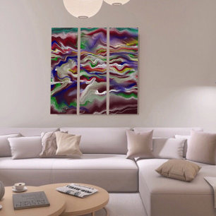Unique Colorful Abstract Marble Liquified Wall Art