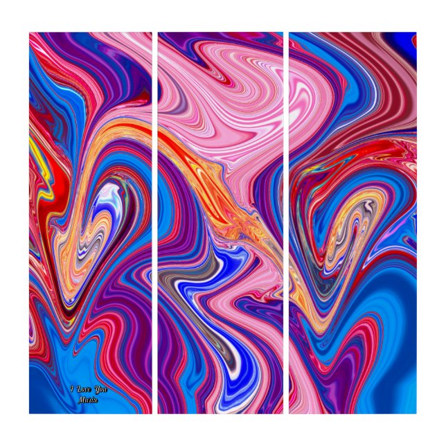 Unique Colorful Abstract Marble Liquified Wall Art (Front)