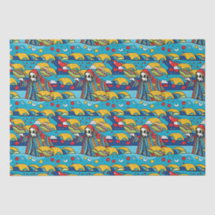 Unique Colorful Alien eating Tacos Tissue Paper