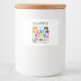 Unique, Colorful Cat Food Storage Label