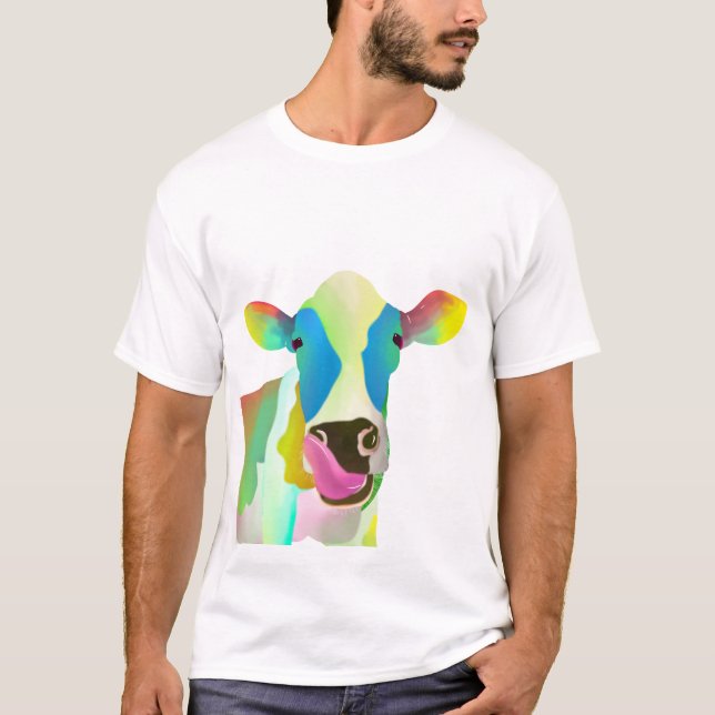 Unique colorful cow T-Shirt (Front)