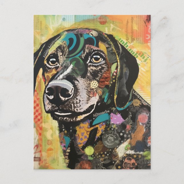 Unique Colorful Dog Collage Postcard (Front)