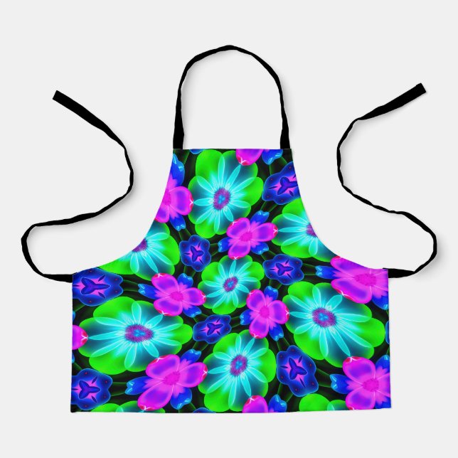Unique Colorful Flower Pattern Apron (Front)