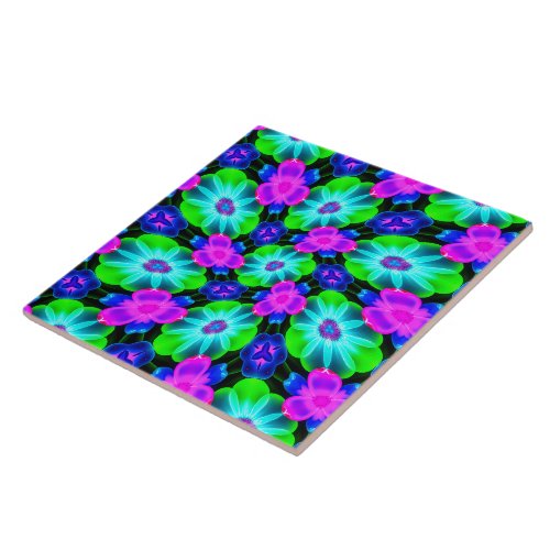 Unique Colorful Flower Pattern Ceramic Tile