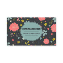 Unique Colorful Flowers Business Card