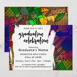 Unique, Colorful, Geometric 2 Graduation Party Invitation