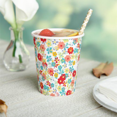 Unique Colorful Hip Summer Daisy Floral Pattern Paper Cups