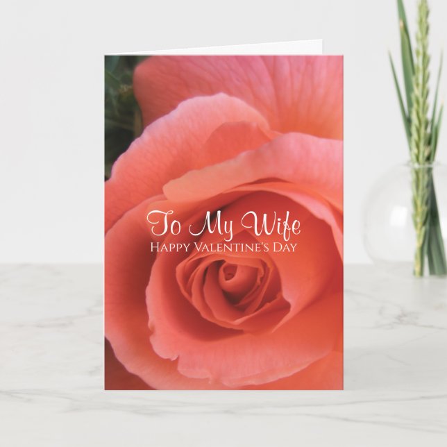 Unique Colorful Rose Wife Valentines Day Card (Front)