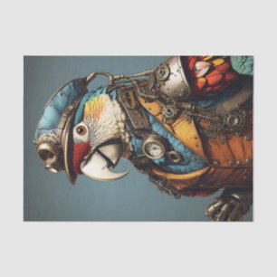 Unique Colorful Steampunk Parrot Art Tissue Paper
