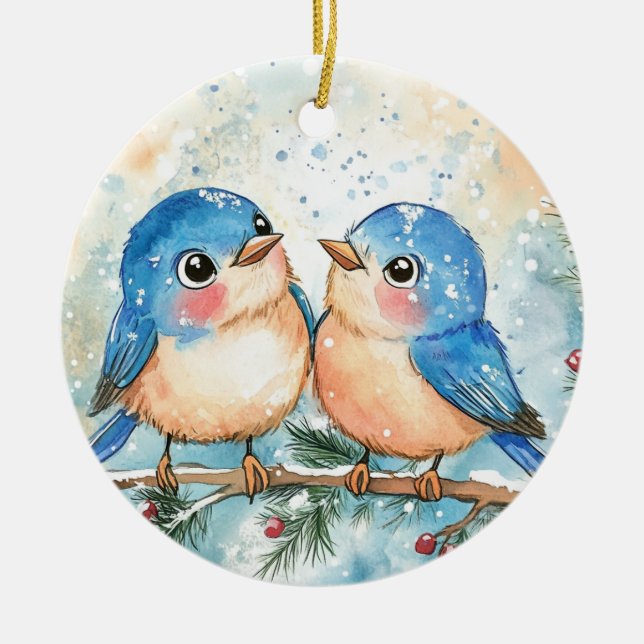 Unique Colorful Styles, Christmas Ceramic Ornament (Front)