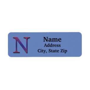 Unique Colorful Tiled Letter N Monogram Initial Label