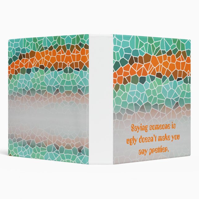 Unique Colorful Triangle Pattern & Quotes 3 Ring Binder (Background)