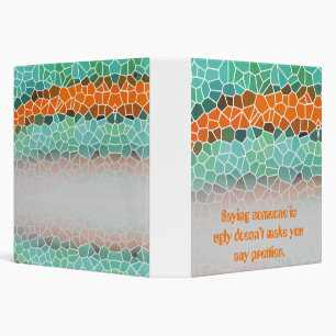 Unique Colorful Triangle Pattern & Quotes 3 Ring Binder