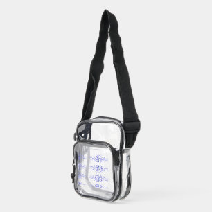 Unique Colorful Triangle Pattern & Quotes Clear Crossbody Bag