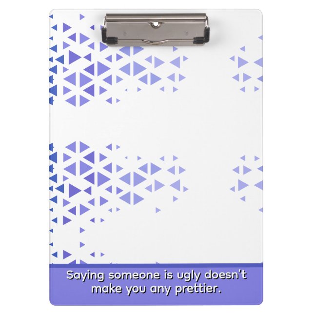 Unique Colorful Triangle Pattern & Quotes Clipboard (Front)