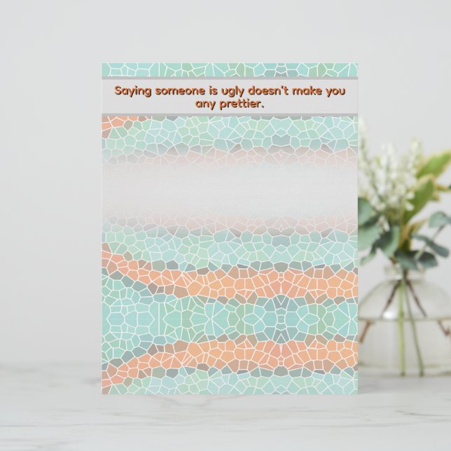 Unique Colorful Triangle Pattern & Quotes Letterhead (Standing Front)