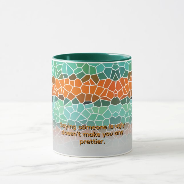 Unique Colorful Triangle Pattern & Quotes Mug (Center)