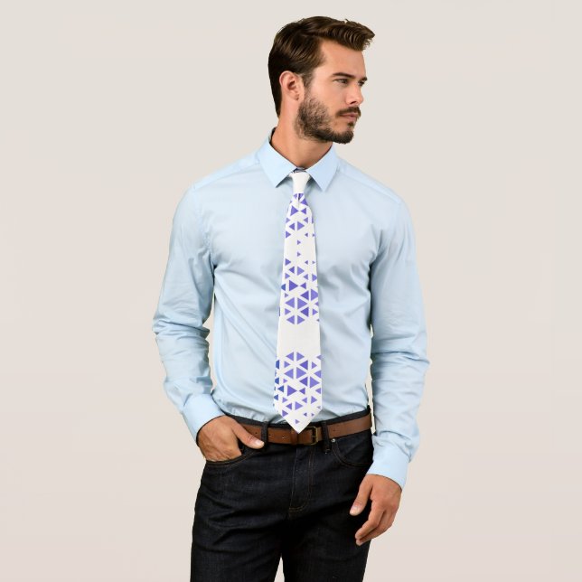 Unique Colorful Triangle Pattern & Quotes Neck Tie (In Situ)
