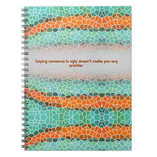 Unique Colorful Triangle Pattern & Quotes Notebook