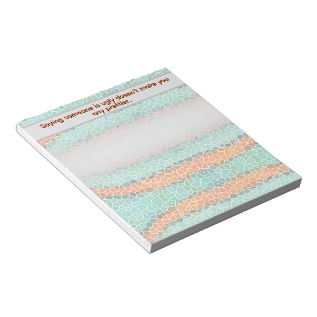 Unique Colorful Triangle Pattern & Quotes Notepad (Angled)