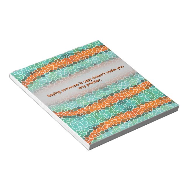Unique Colorful Triangle Pattern & Quotes Notepad (Angled)