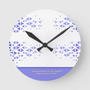 Unique Colorful Triangle Pattern & Quotes Round Clock