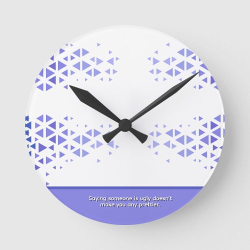 Unique Colorful Triangle Pattern & Quotes Round Clock