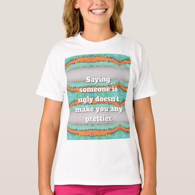 Unique Colorful Triangle Pattern & Quotes T-Shirt (Front)