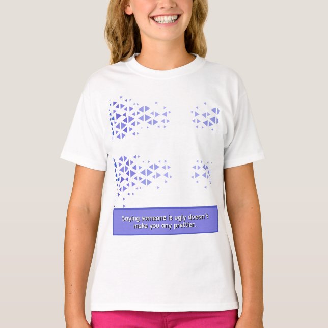 Unique Colorful Triangle Pattern & Quotes T-Shirt (Front)