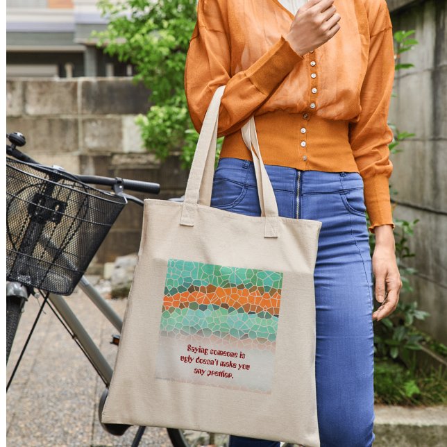 Unique Colorful Triangle Pattern & Quotes Tote Bag (Unique Colorful Triangle Pattern & Quotes Tote Bag)