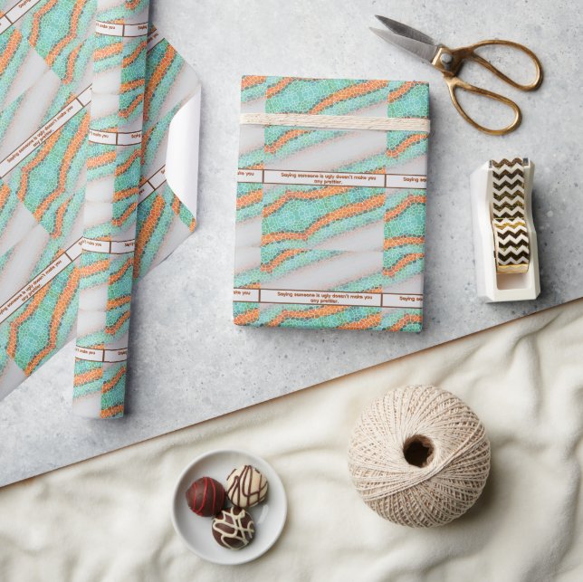 Unique Colorful Triangle Pattern & Quotes Wrapping Paper (Crafts)